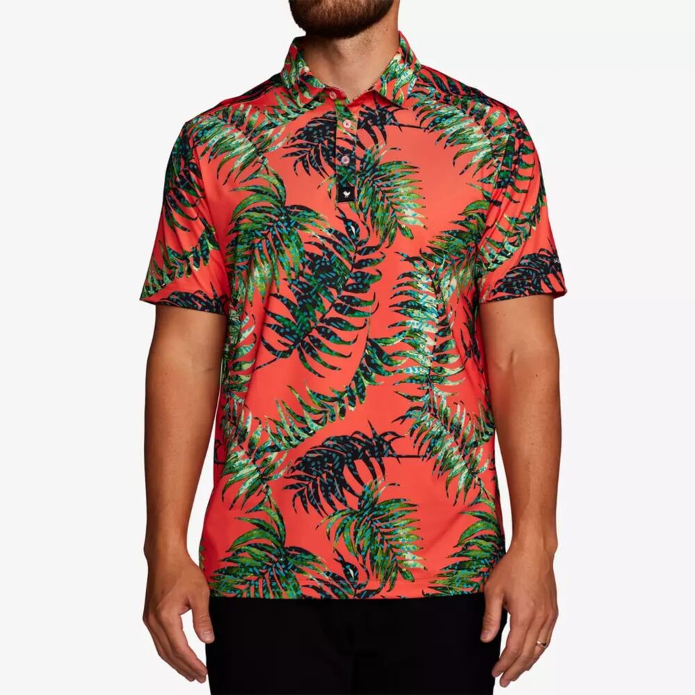Bad Birdie Orange Tulum Polo Golf Shirt Mens Medium